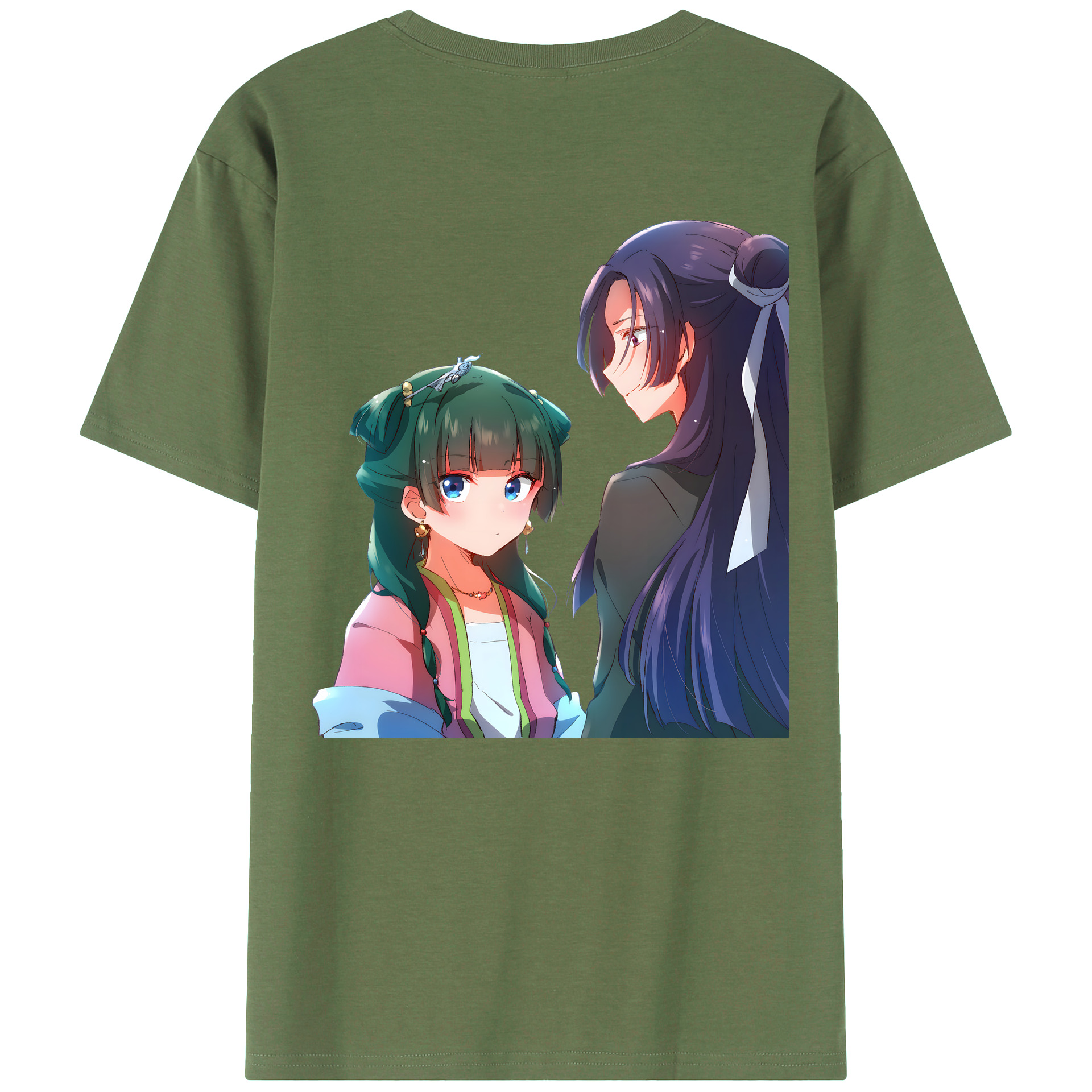（画像用） 薬屋のひとりごと The Apothecary Diaries 綿100％ メンズ半袖Tシャツ（バックプリント） 通気性